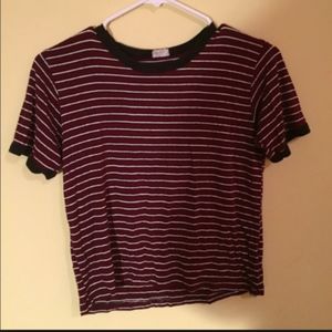 Brandy Melville Red Stripped Shirt